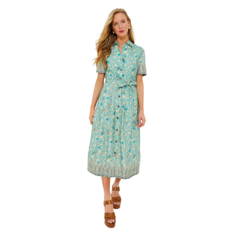 Emporio Sirenuse Claudia Midi Shirt Belted Summer Vacation Cotton Party 10